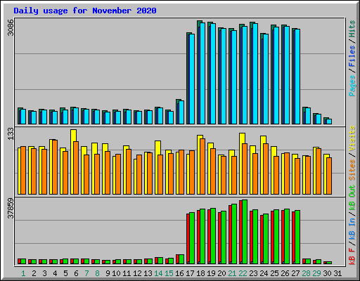 Daily usage for November 2020
