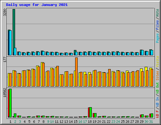 Daily usage for January 2021