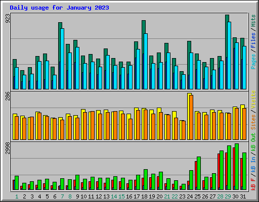 Daily usage for January 2023