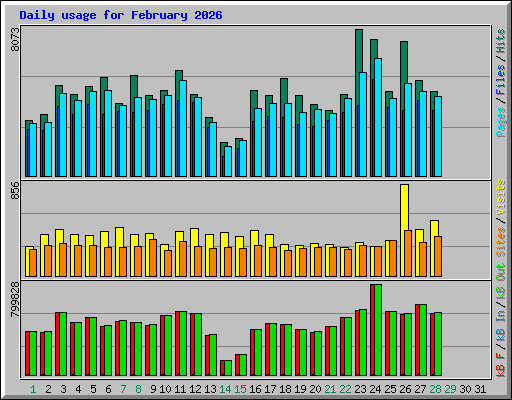 Daily usage for February 2026