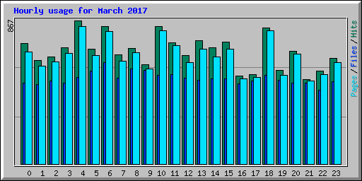 Hourly usage for March 2017