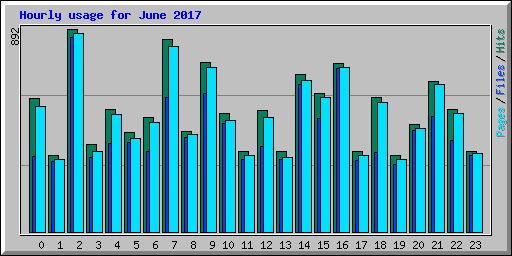 Hourly usage for June 2017