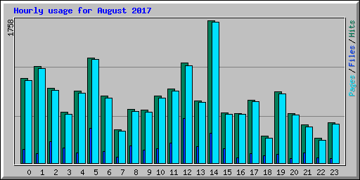 Hourly usage for August 2017