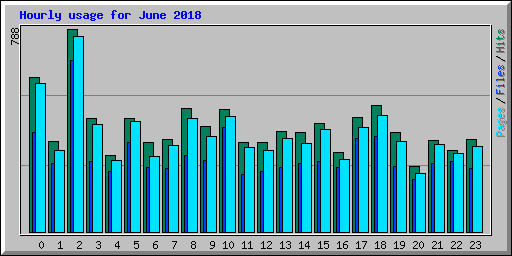 Hourly usage for June 2018