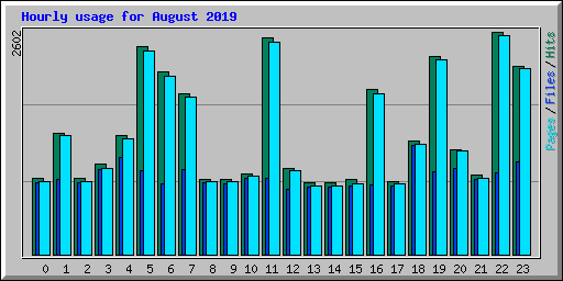 Hourly usage for August 2019
