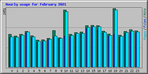 Hourly usage for February 2021