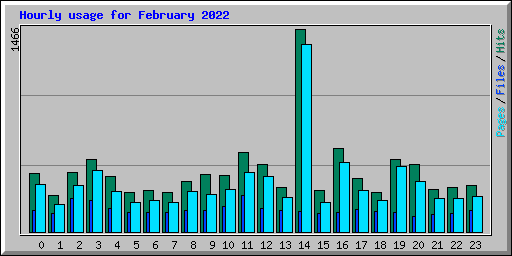 Hourly usage for February 2022