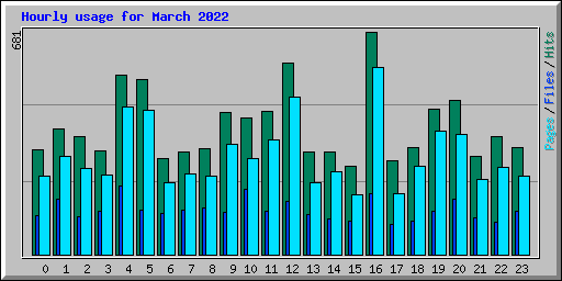 Hourly usage for March 2022