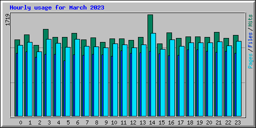 Hourly usage for March 2023