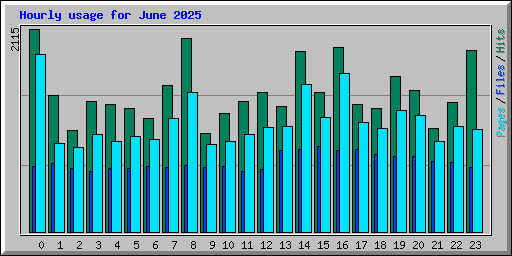 Hourly usage for June 2025
